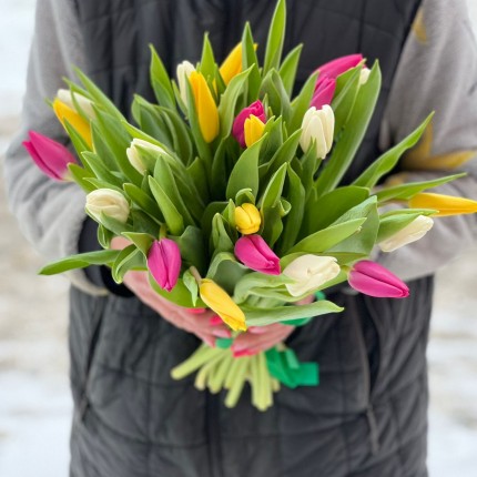 Букет из разноцветных тюльпанов - заказать с доставкой в Кавалерово